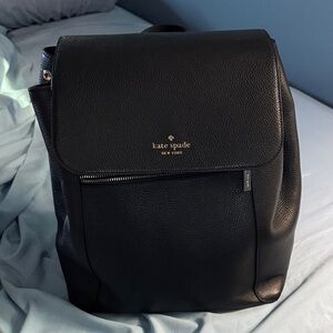 Kate Spade Black Leather Backpack